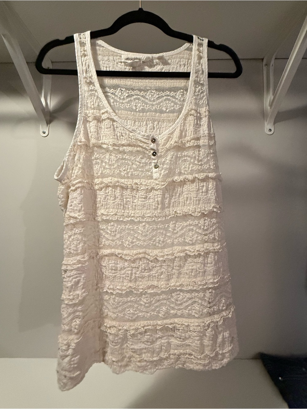 Women's Cream Lace Layered Tank Top